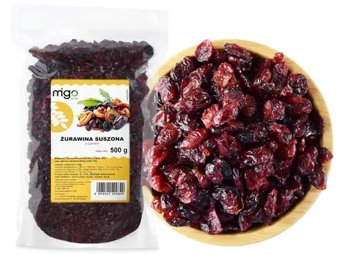 Żurawina suszona z cukrem, cięta 500g - MIGOgroup