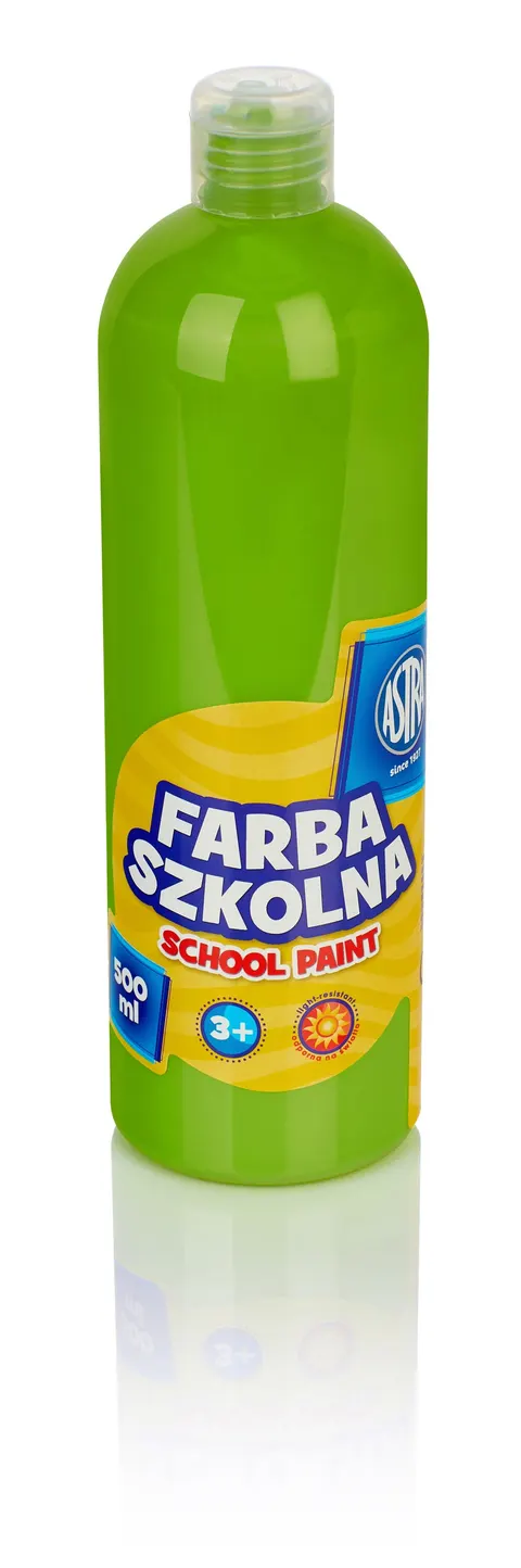 Farba szkolna 500 ml, limonkowa, ASTRA