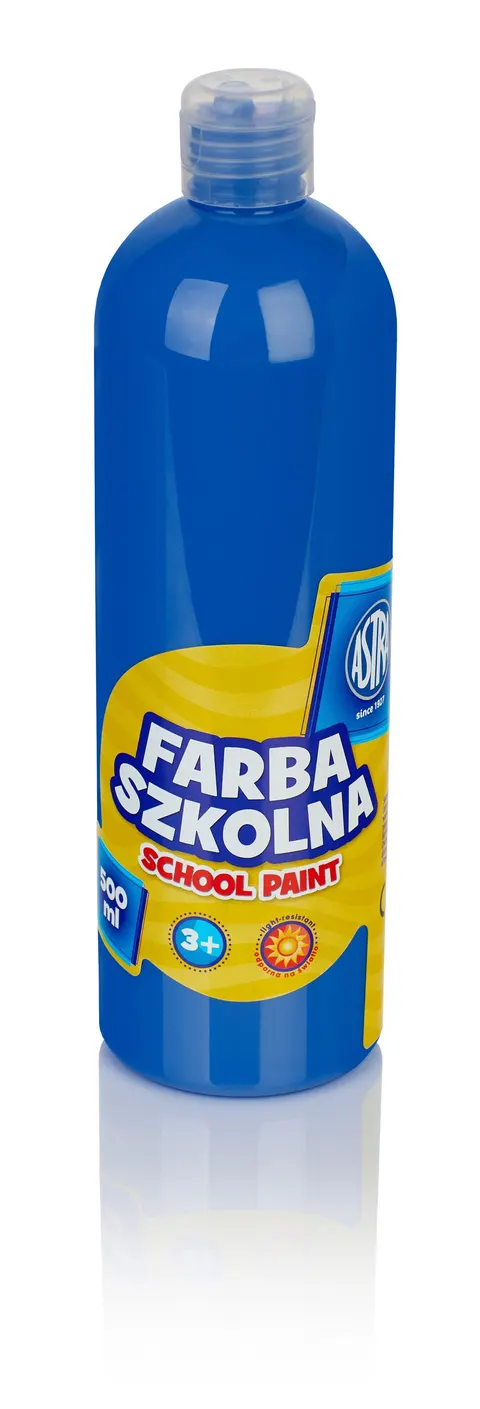 Farba szkolna 500 ml, niebieska ciemna, ASTRA