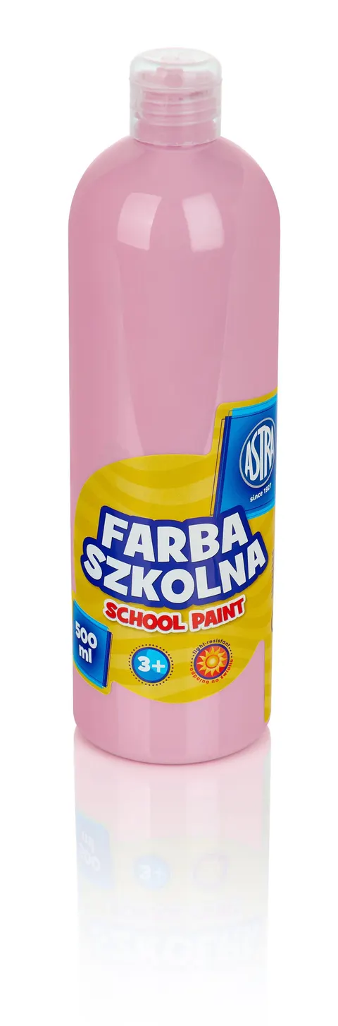 Farba szkolna 500 ml, różowa jasna, ASTRA
