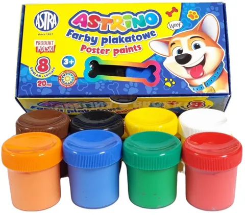 Farby plakatowe Astrino 8 kolorów 20 ml - Astra