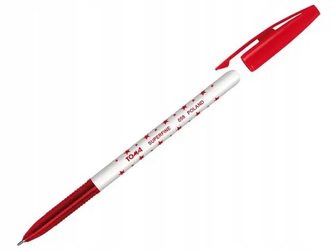 Długopis jednorazowy w gwiazdki CZERWONY 0,5 mm TO-059 TOMA