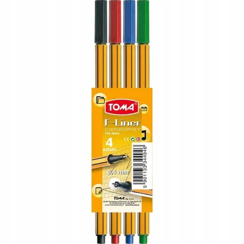 Cienkopis F-Liner 4 kolory 0,4mm TO-344 TOMA