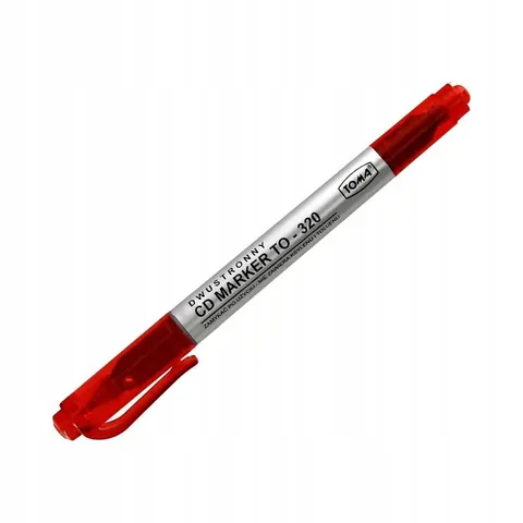 Marker do płyt CD TOMA TO-320 czerwony dwustronny