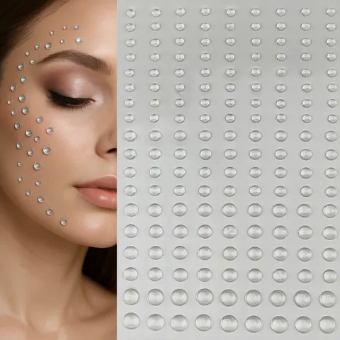Samoprzylepne krople wody na twarz Water Drops - transparentne
