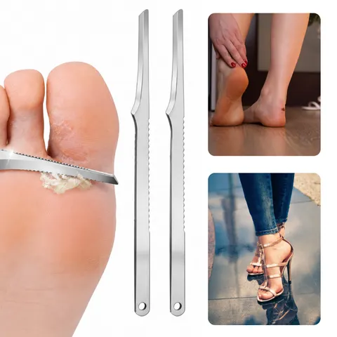 Nożyk do pięt metalowy do pedicure - zestaw 2 szt.