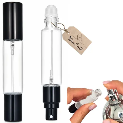 Atomizer do perfum 2w1 - czarny, 10 ml