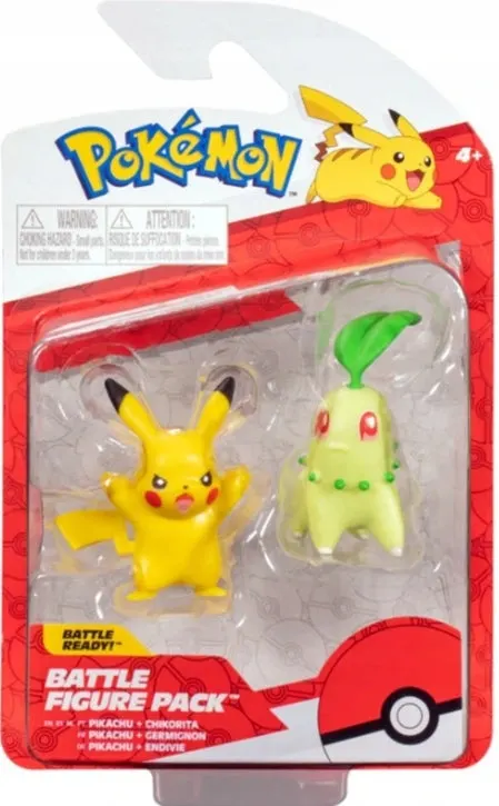 Figurki Pokemon Zestaw 2-Pak Pikachu + Chikorita