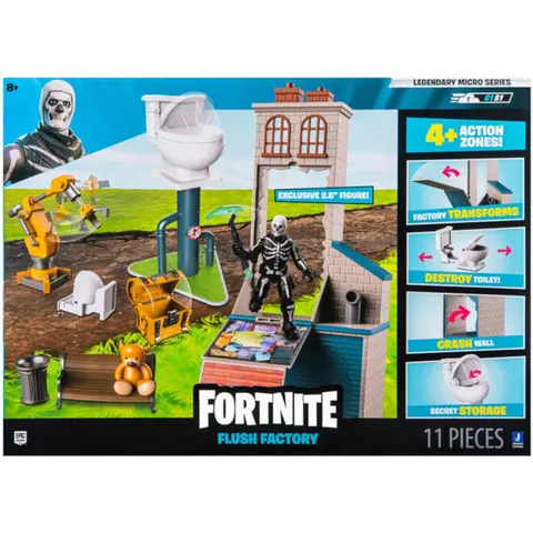 Fortnite Legendary Micro Series Zestaw Flush Factory + Skull Trooper