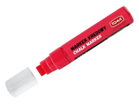 Marker kredowy jumbo gruby CZERWONY TO-290 TOMA