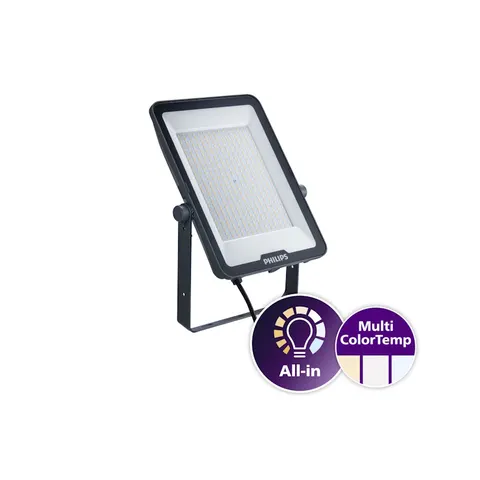 Naświetlacz LED 150W all-in-one /wszystko w jednym, 16500lm /18000lm, przełącznik barwy światła: 3000K /4000K /6500K, Symetryczny 110°, BVP169 LED180/830_40_65 DOB 150W SWB; PHILIPS