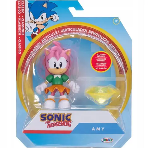 Sonic the Hedgehog Figurka Classic Amy + Żółty Szmaragd Chaos Emerald