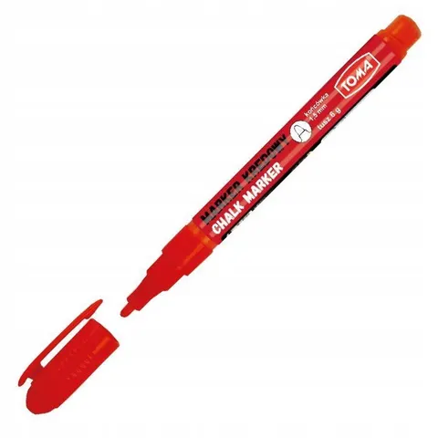 Marker kredowy cienki 1,5mm CZERWONY TO-293 TOMA