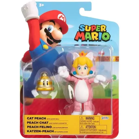 Super Mario Jakks Pacific Oryginalna Ruchoma Figurka Cat Peach + Super Bell
