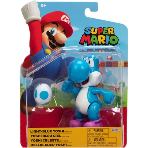 Super Mario Jakks Pacific Oryginalna Ruchoma Figurka Light-Blue Yoshi + Egg