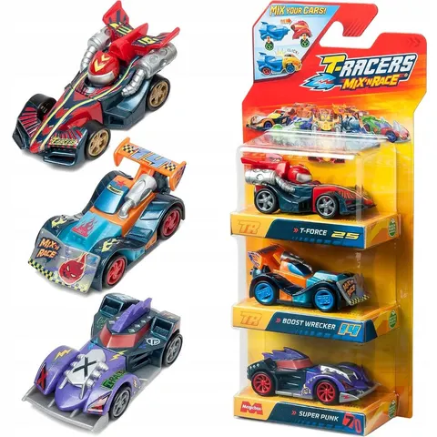 T-Racers 2.0 Mix 'N Race 3-Pak T-Force + Boost Wrecker + Super Punk