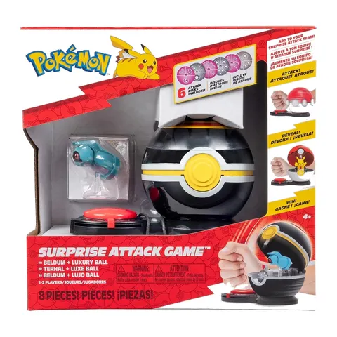 Pokemon Surprise Attack Game Gra Jazwares Figurka Beldum + Luxury Ball