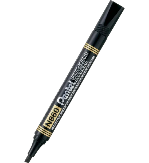 Marker permanentny Pentel czarny 1,2 - 4,5 mm ścięty N860