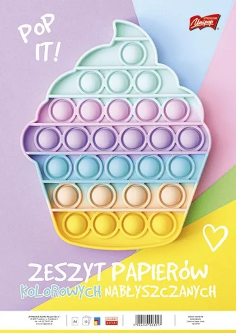 Zeszyt papierów kolorowych nabłyszczanych, format A4, 10 kartek, UNIPAP