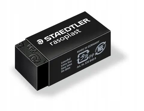 Gumka Rasoplast, 33x16x13 mm, czarna, STAEDTLER