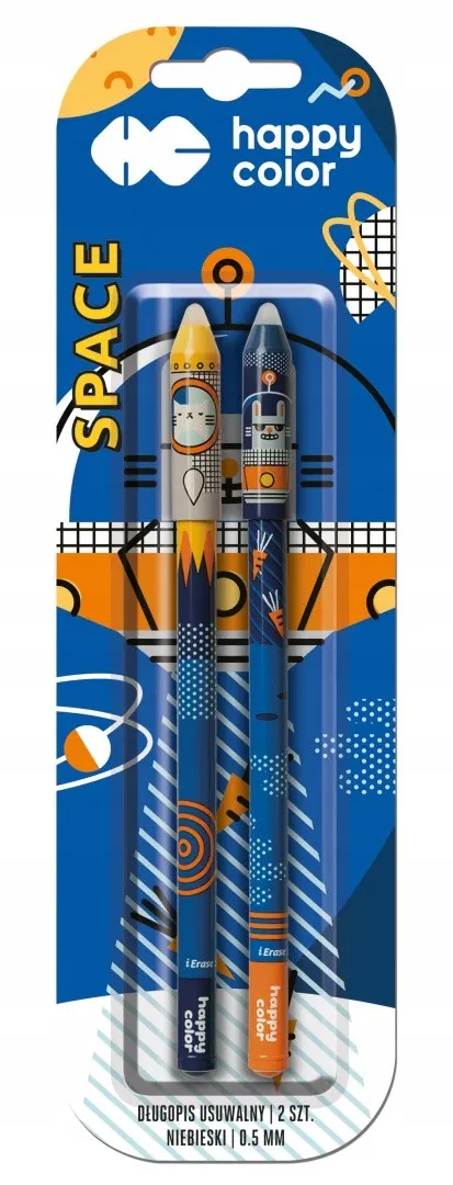 Długopis usuwalny Space 0,5mm, 2 szt. - niebieski HAPPY COLOR