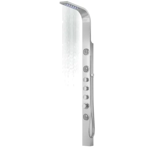 Panel prysznicowy Corsan SNAKE stalowy chrom mieszcz LED