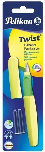 PIÓRO WIECZNE TWIST 457M NEON ŻÓŁTY+2N PELIKAN