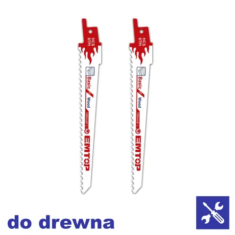 Brzeszczoty do piły szablastej 150mm 6TPI do drewna ERSB611D EMTOP