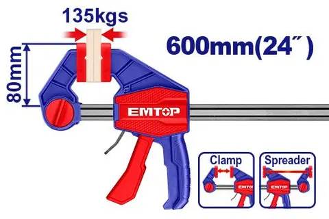 Ścisk stolarski 80x600mm ECLPQ80241 EMTOP