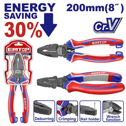 Szczypce uniwersalne 200mm kombinerki EPLRC0821 EMTOP