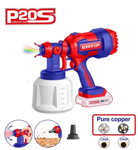Pistolet natryskowy aku. 20V P20S ELSG2004 SOLO EMTOP