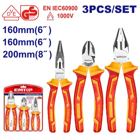 Zestaw szczypiec izolowanych 3 szt. VDE 1000V EPLS0331 EMTOP