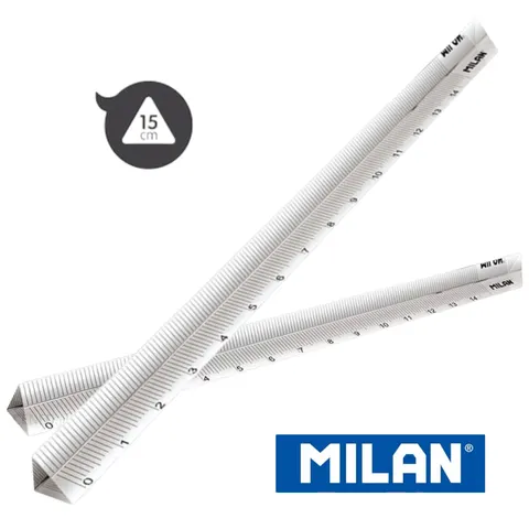 Linijka 15 cm szkolna plastikowa trójkątna MILAN