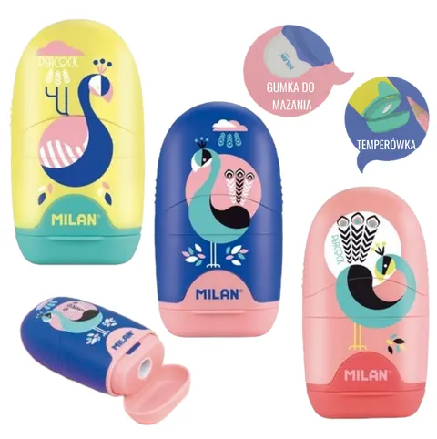 Temperówka z gumką do mazania MILAN PEACOCK PAW