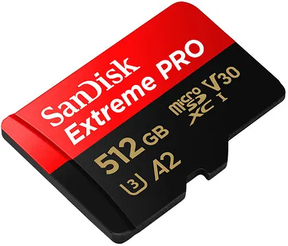 SanDisk Extreme PRO 512GB 200/140MB/s microSDXC A2 C10 V30 UHS-I U3
