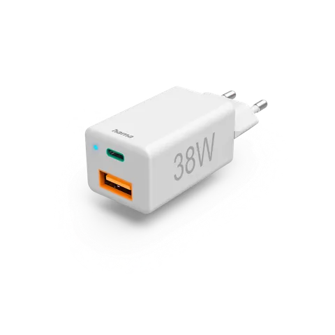 Hama ŁADOWARKA SIECIOWA MINI 38W PD/QC 1X USB-C 1X USB-A BIAŁA