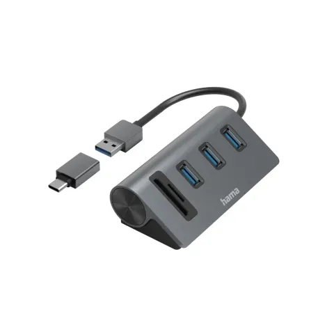 Hama HUB 5 PORTÓW 3x USB-A SD microSD USB-C Adapter
