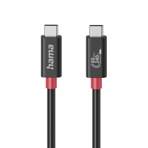 Hama Kabel USB-C/USB-C 4.0 80Gbps Gen4 8K 240W 5A 1m