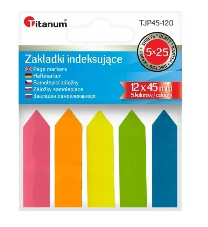ZAKŁADKI INDEKSUJĄCE DO KSIĄŻEK KOLOROWE TITANUM 12X45