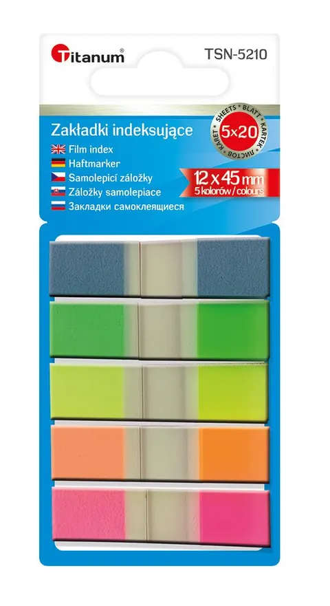 ZAKŁADKI INDEKSUJĄCE TITANUM FLUO 5 KOLORÓW