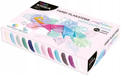 FARBY PLAKATOWE PASTELOWE 24 KOLORY KIDEA