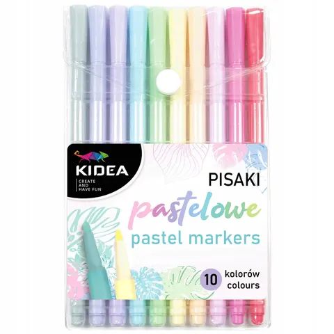 FLAMASTRY PISAKI PASTELOWE 10 KOLORÓW KIDEA