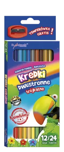 Kredki trójkątne dwustronne, 24 kolory