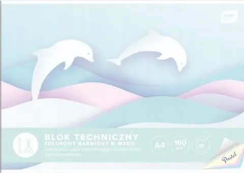 BLOK RYSUNKOWY KOLOROWY PASTELOWY A4/10 K 160G INTERDRUK