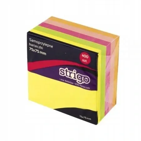 KARTECZKI SAMOPRZYLEPNE 75x75 NEON STRIGO