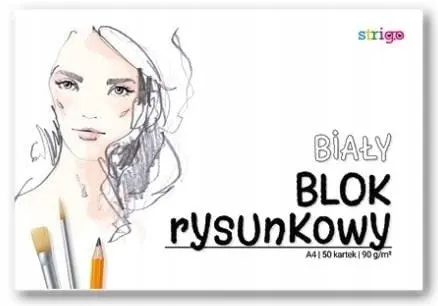 BLOK RYSUNKOWY BIAŁY A4 50K 90G STRIGO