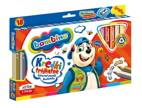 Kredki Bambino 18 kolorów Jumbo trójkątne
