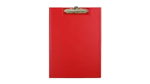 Deska podkładka z klipsem zamykana czerwona A4 clipboard