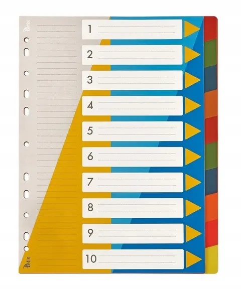 Przekładki numeryczne /1-10/ tetis
