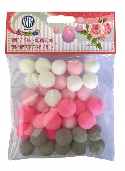POMPONY 20MM RÓŻANY OGRÓD ASTRA